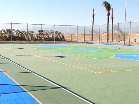 OUTDOOR ACRYLIC SPORTS FLOORING COMPLETED